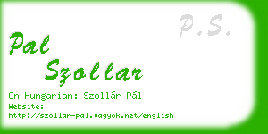 pal szollar business card