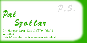 pal szollar business card